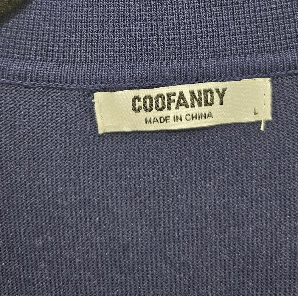 Men's Navy Casual Button Down Shirt - Picture 5 of 7